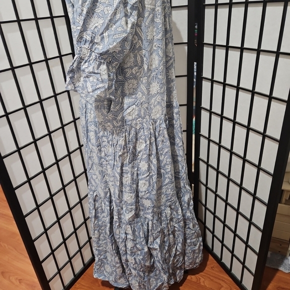 Daughters of India XL Blue & White Floral Maxi Length Dress - Picture 5 of 8